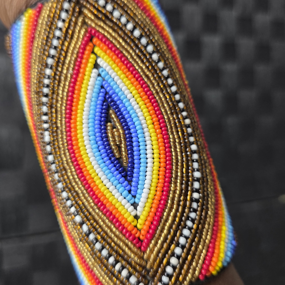 Leather & Bead Cuff